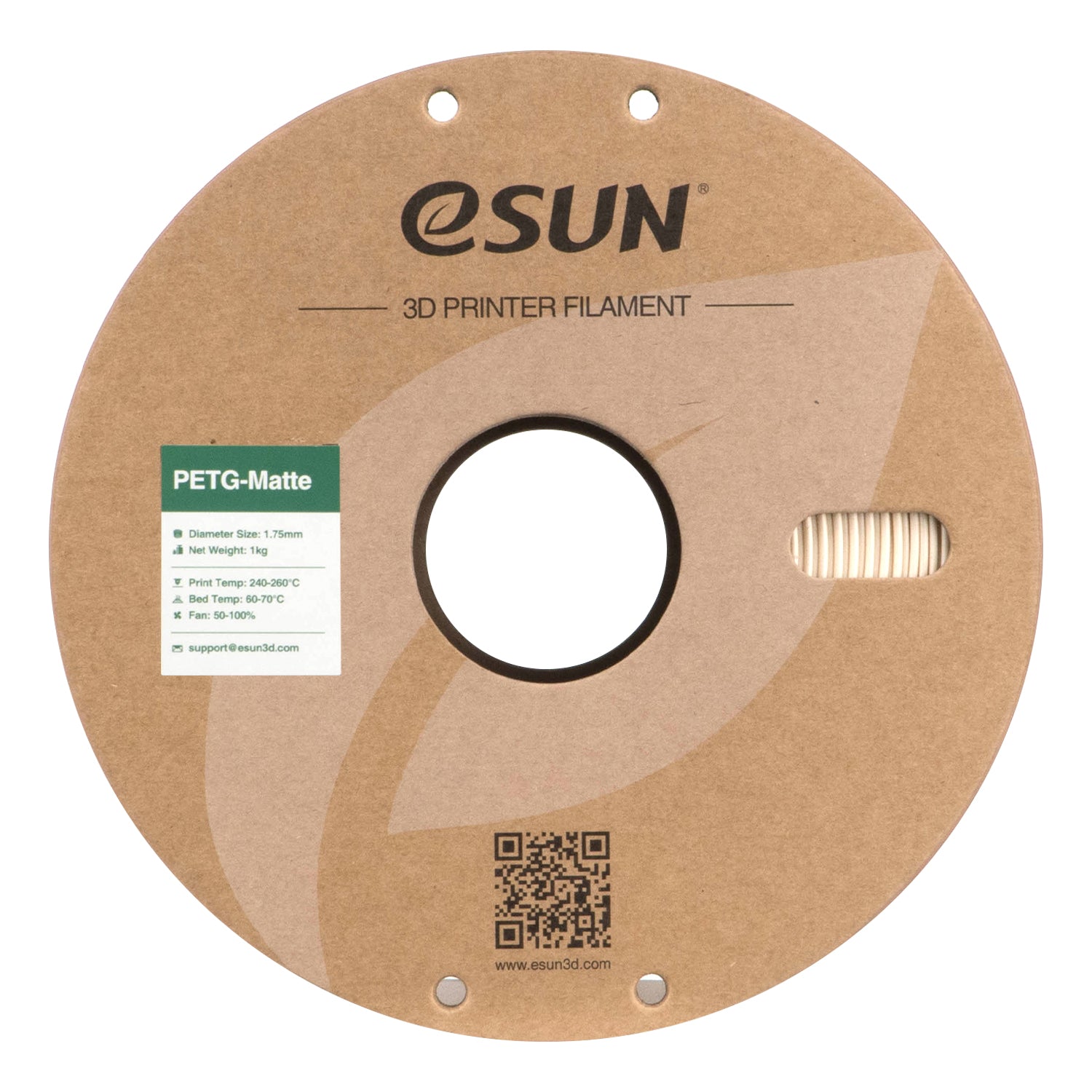 Filamento PETG blanco alabastro mate | eSUN