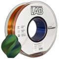 Spool of Silk PLA Tri Color orange blue green filament, Prof. Lab, 1.75 mm