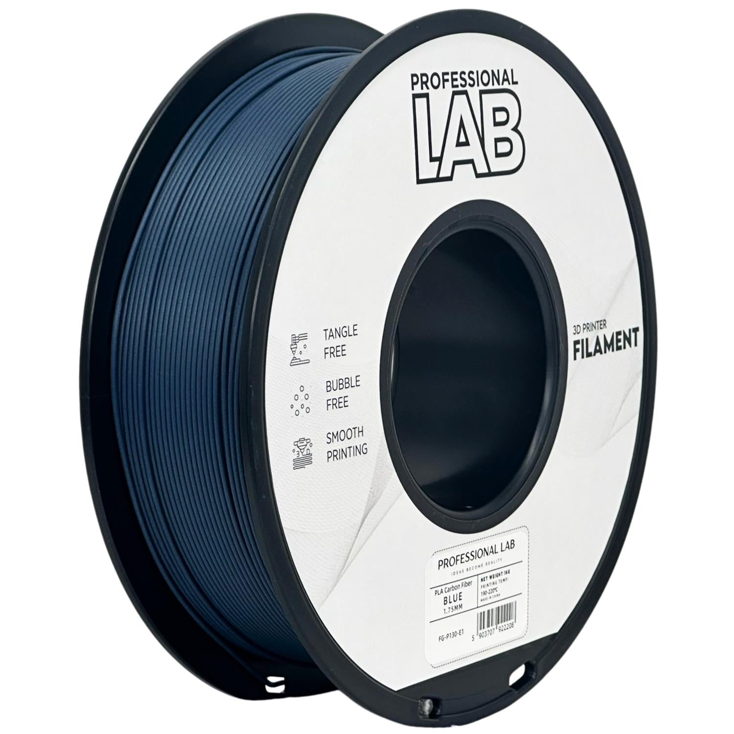Bobina de filamento PLA-CF azul, Prof. Lab, 1,75 mm