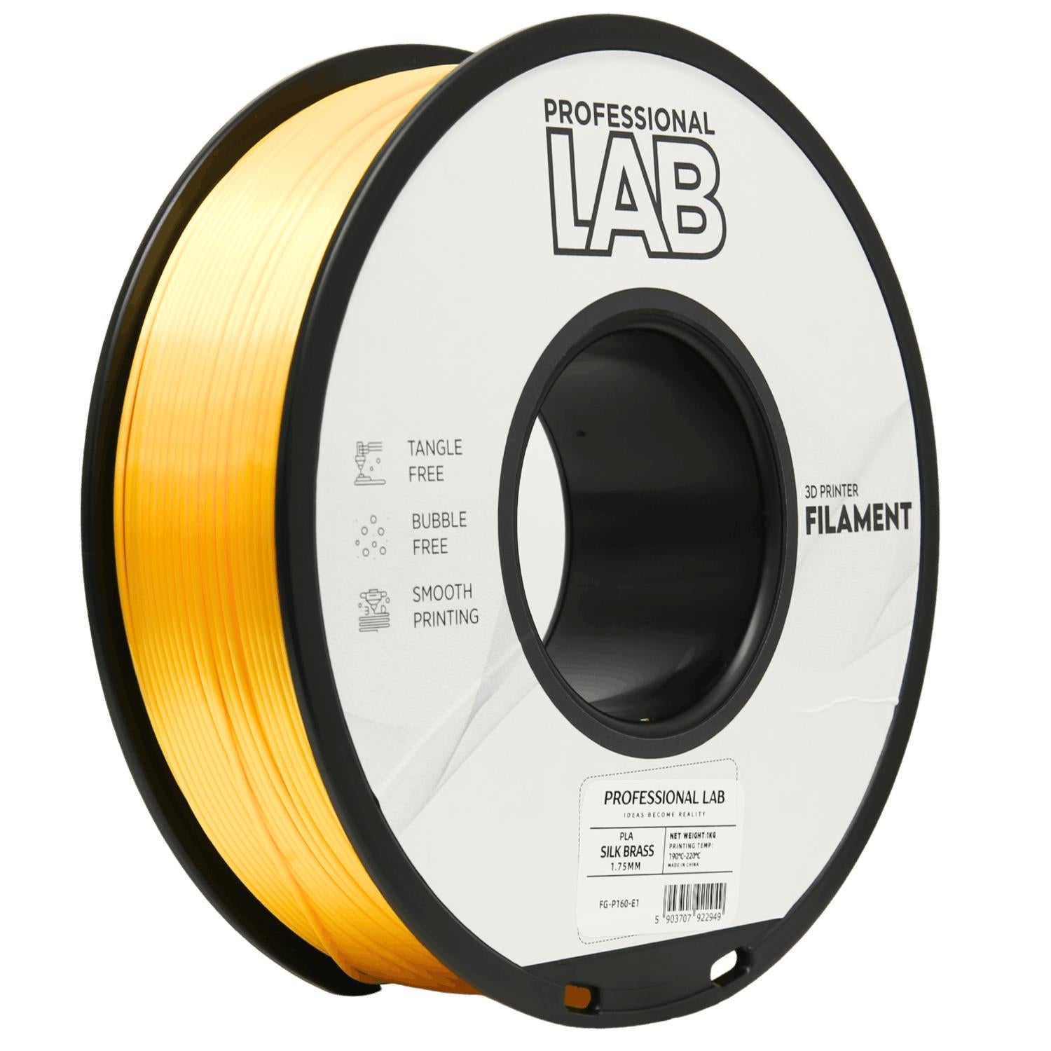 Spool of Silk PLA brass filament, Prof. Lab, 1.75 mm