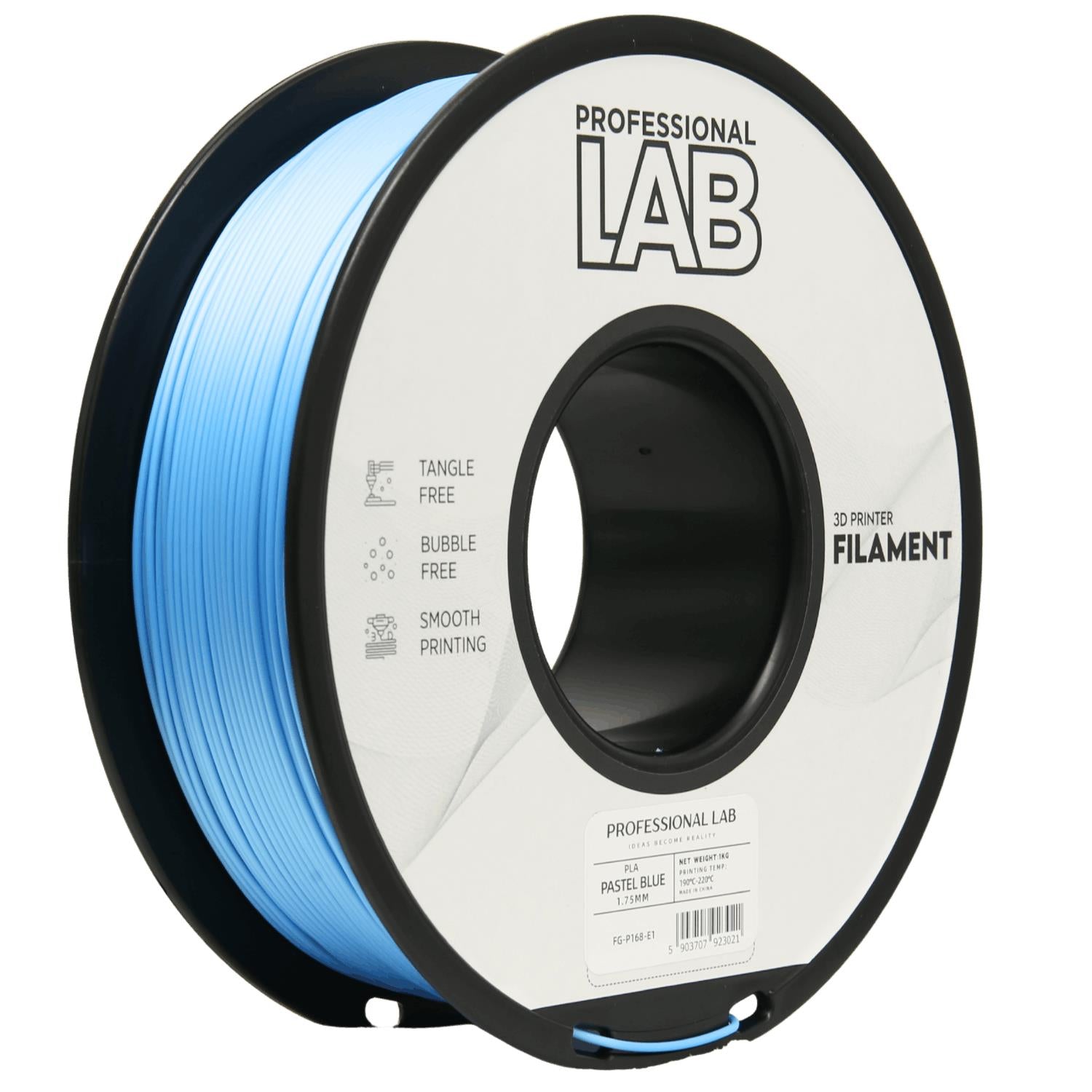 Bobina de filamento PLA azul pastel, Prof. Lab, 1,75 mm