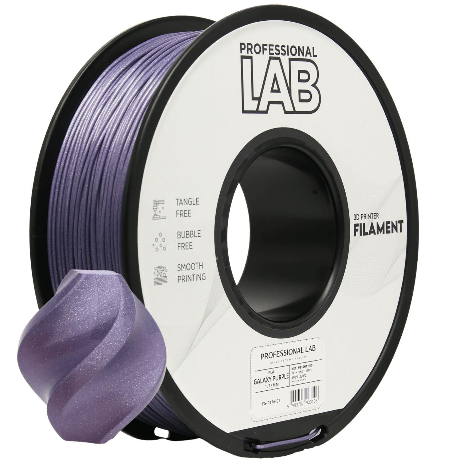 Spool of PLA Galaxy purple filament, Prof. Lab, 1.75 mm