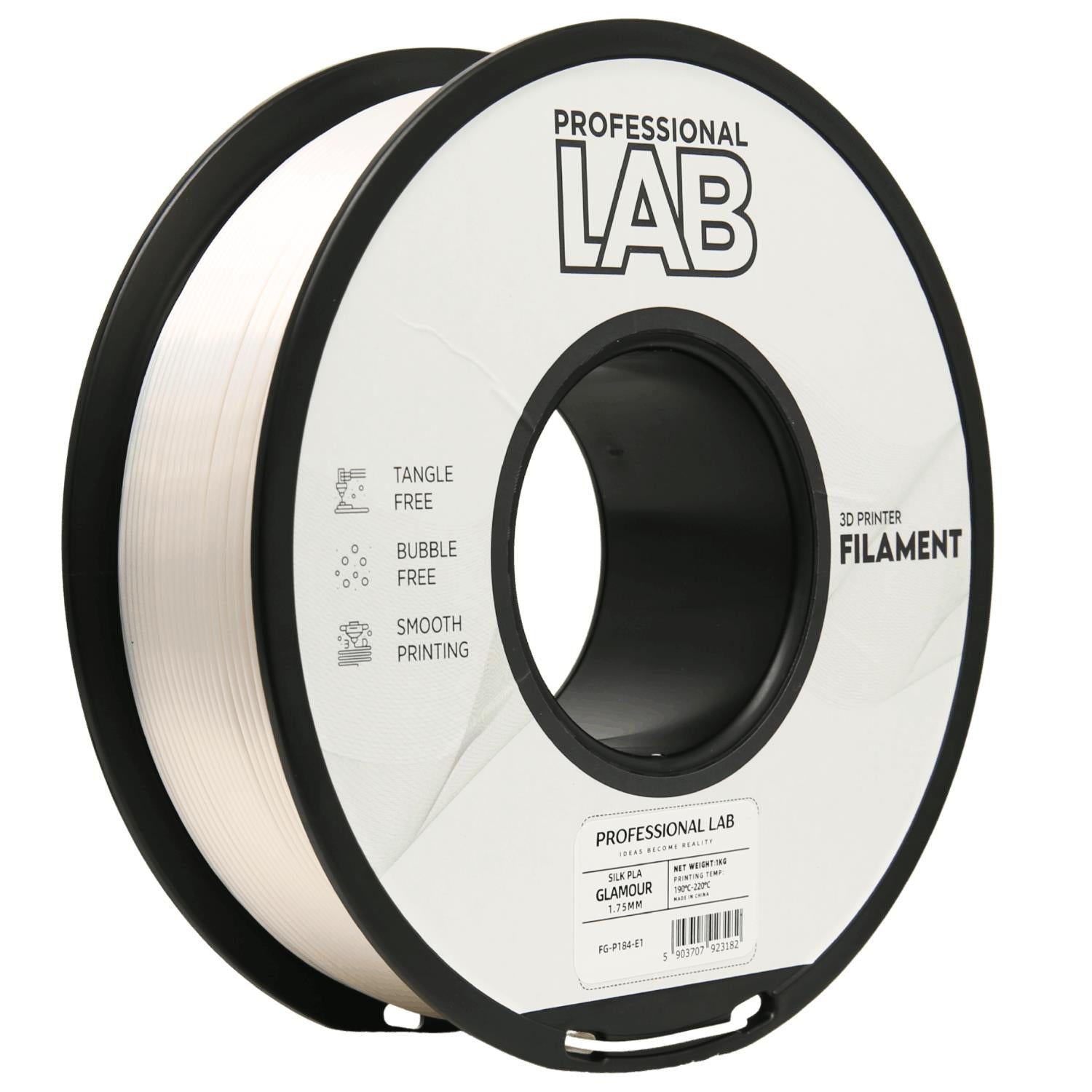Spool of Silk PLA glitter filament, Prof. Lab, 1.75 mm