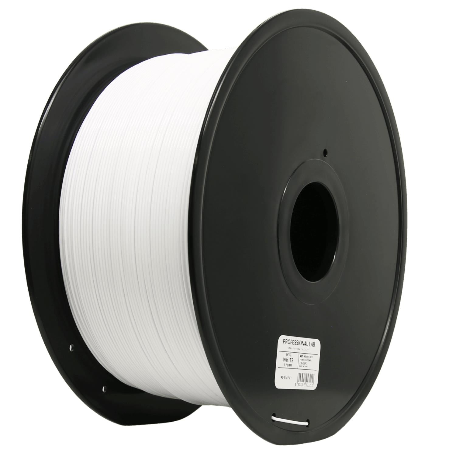 Bobina de filamento PETG blanco 3 kg, Prof. Lab, 1,75 mm
