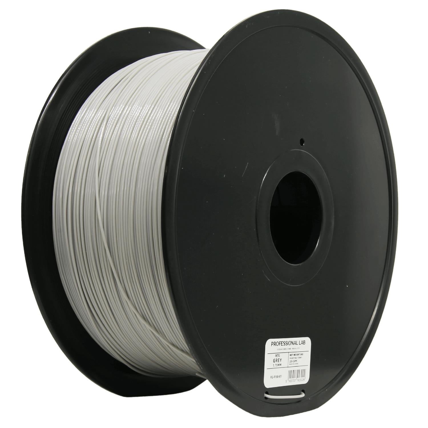 Bobina de filamento PETG gris 3 kg, Prof. Lab, 1,75 mm