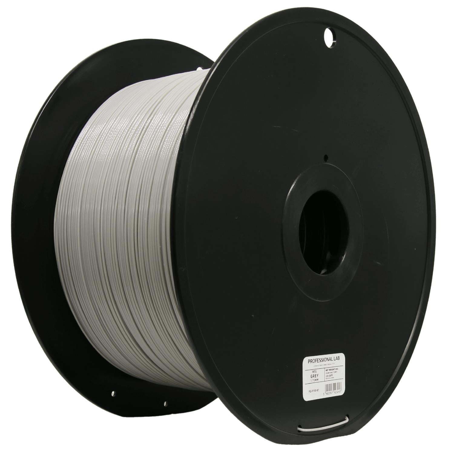 Spool of PETG grey 5 kg filament, Prof. Lab, 1.75 mm