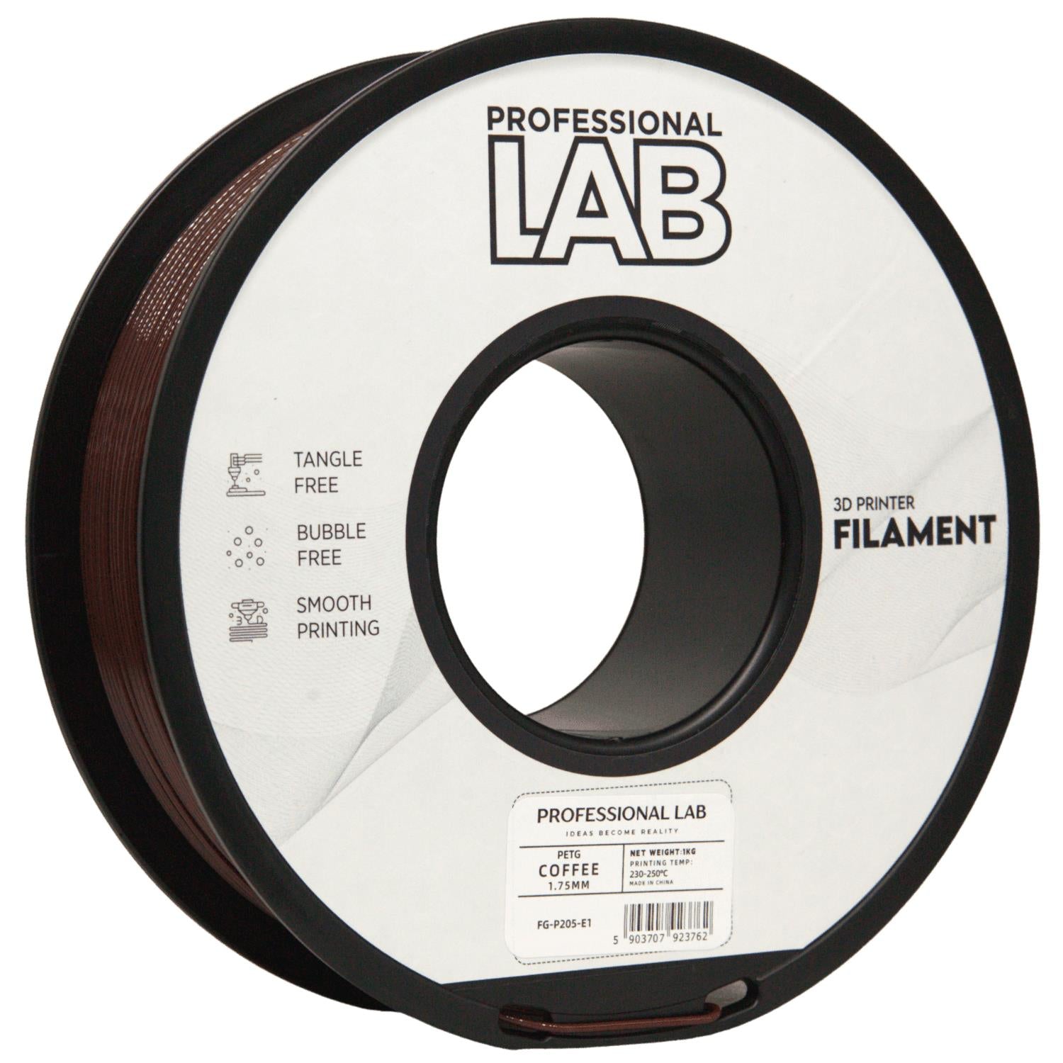 Bobina de filamento PETG café, Prof. Lab, 1,75 mm