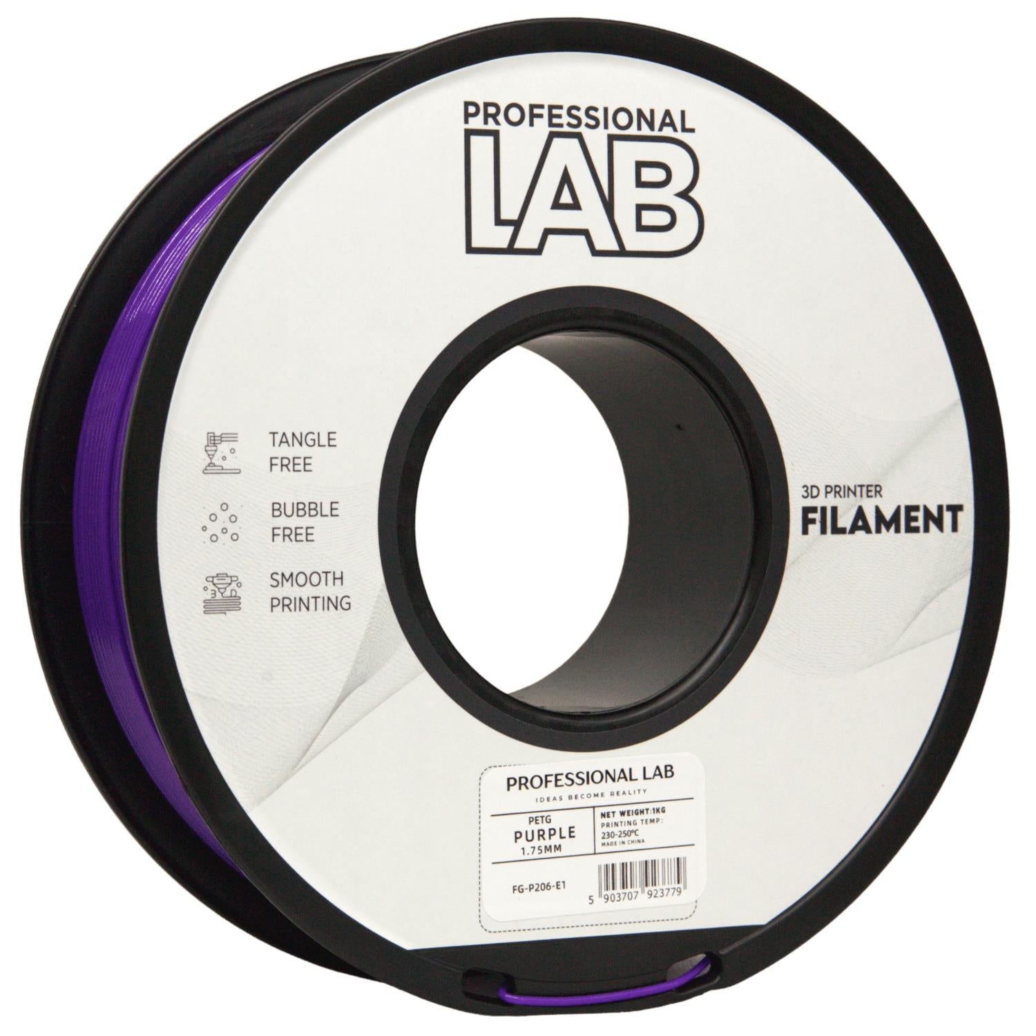 Bobina de filamento PETG violeta, Prof. Lab, 1,75 mm