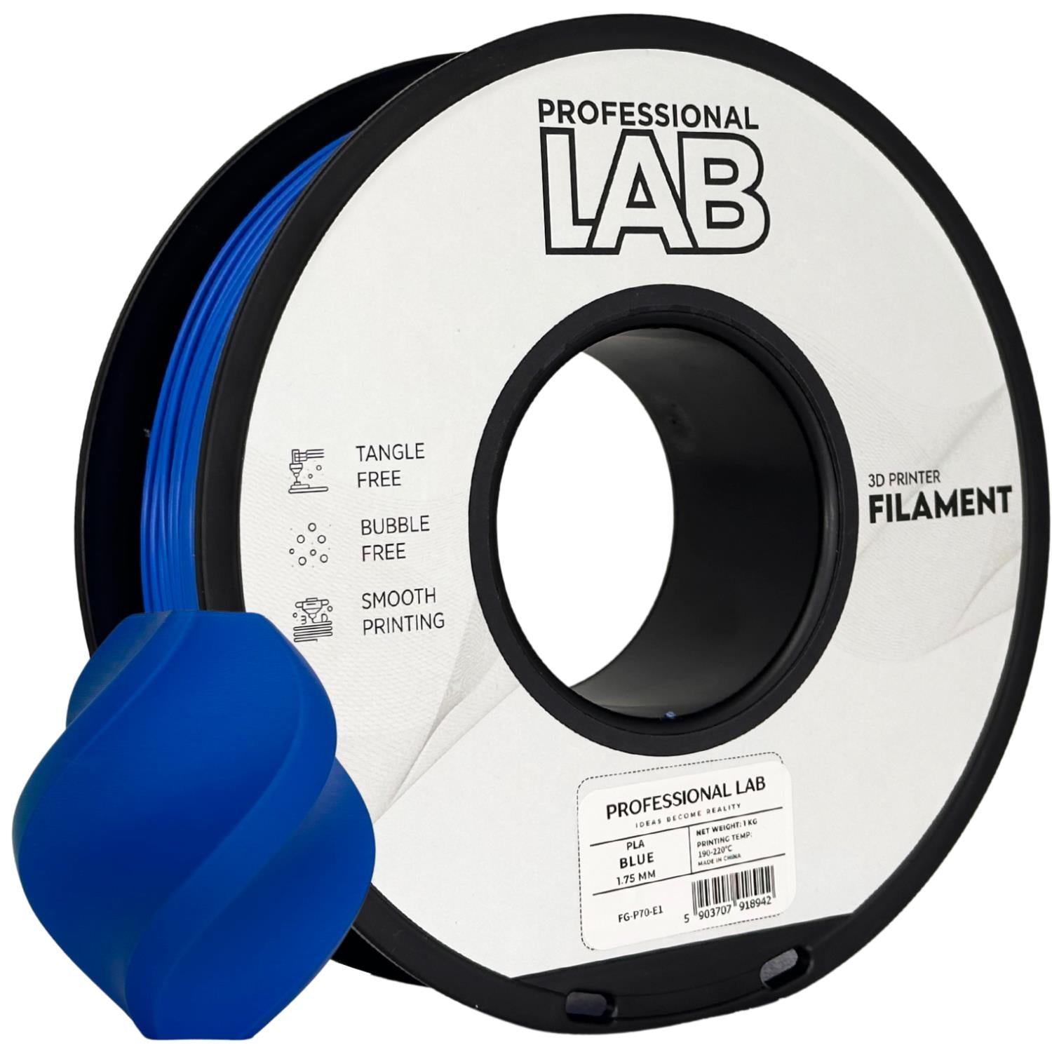 Spool of PLA blue filament, Prof. Lab, 1.75 mm