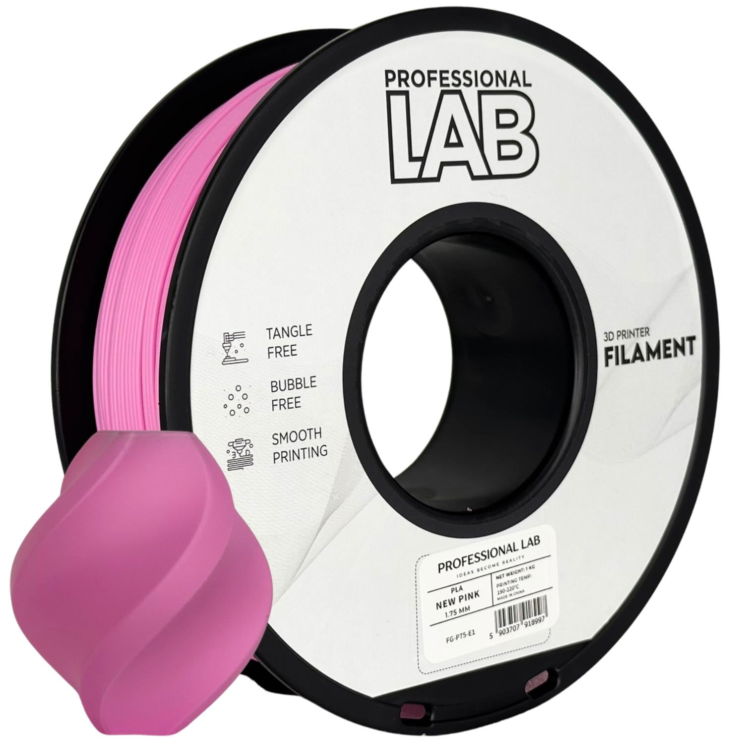 Spool of PLA pink filament, Prof. Lab, 1.75 mm