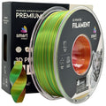 Spool of Silk PLA Tri Color red yellow green filament, Smart Print, 1.75 mm