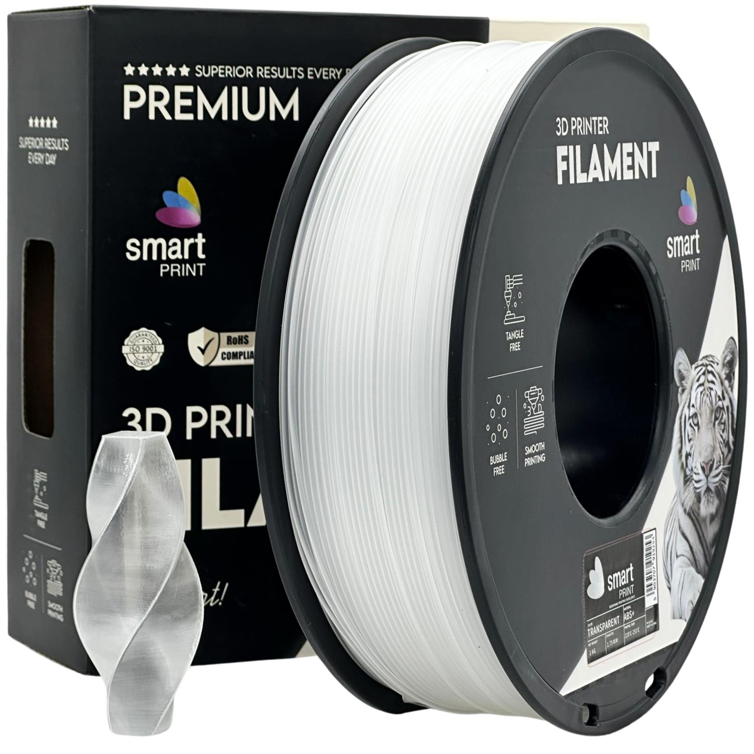 Bobina de filamento ABS+ transparente, Smart Print, 1,75 mm