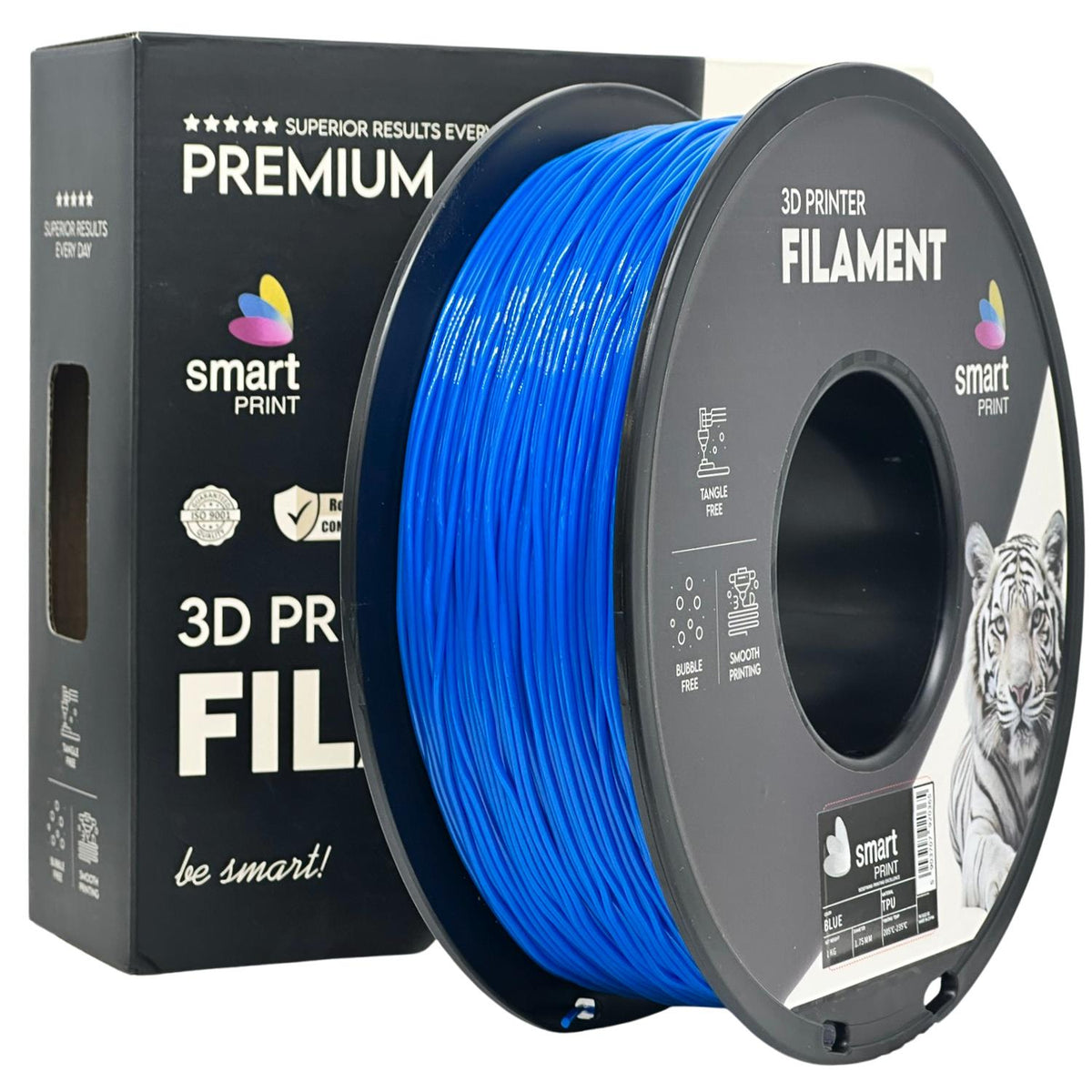 Bobina de filamento TPU azul, Smart Print, 1,75 mm