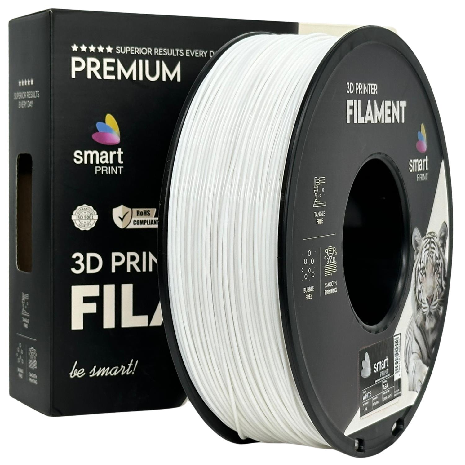 Bobina de filamento ASA blanco, Smart Print, 1,75 mm