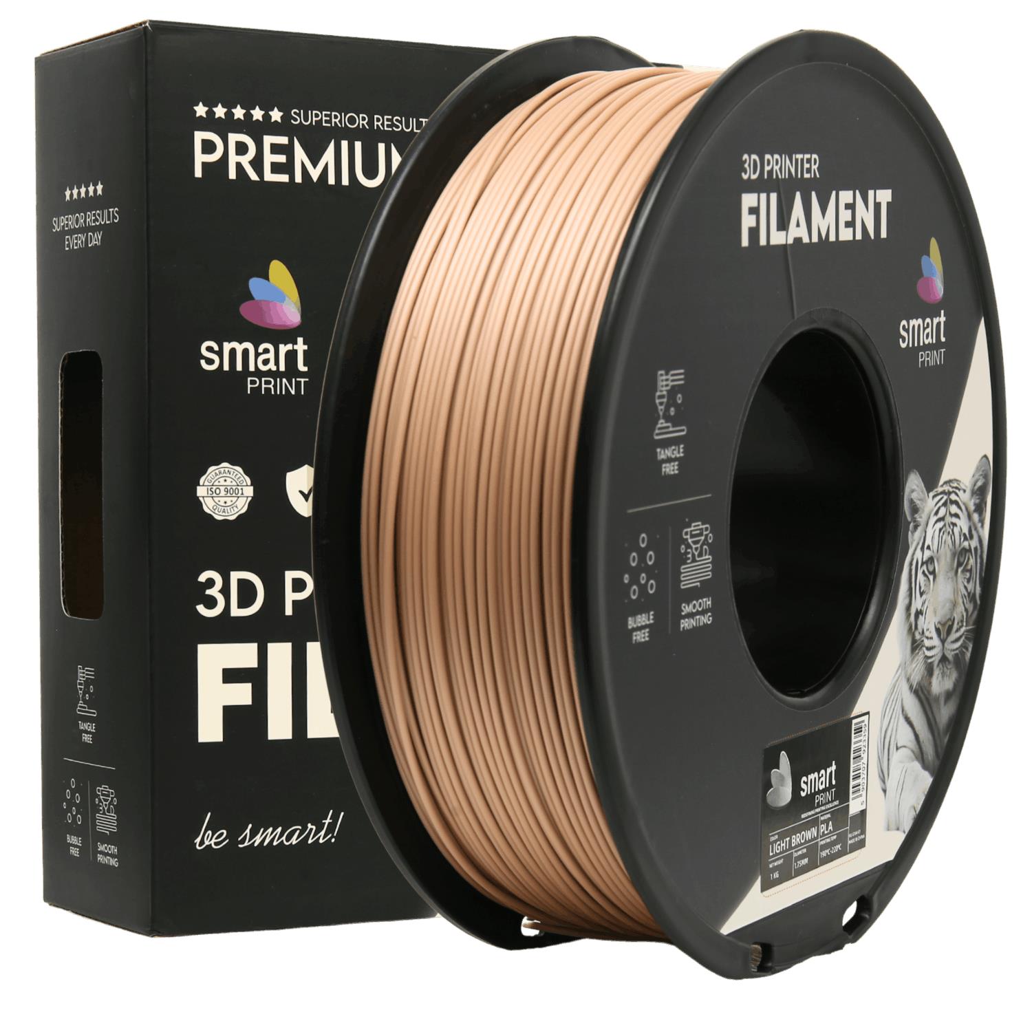 Spool of PLA light brown filament, Smart Print, 1.75 mm