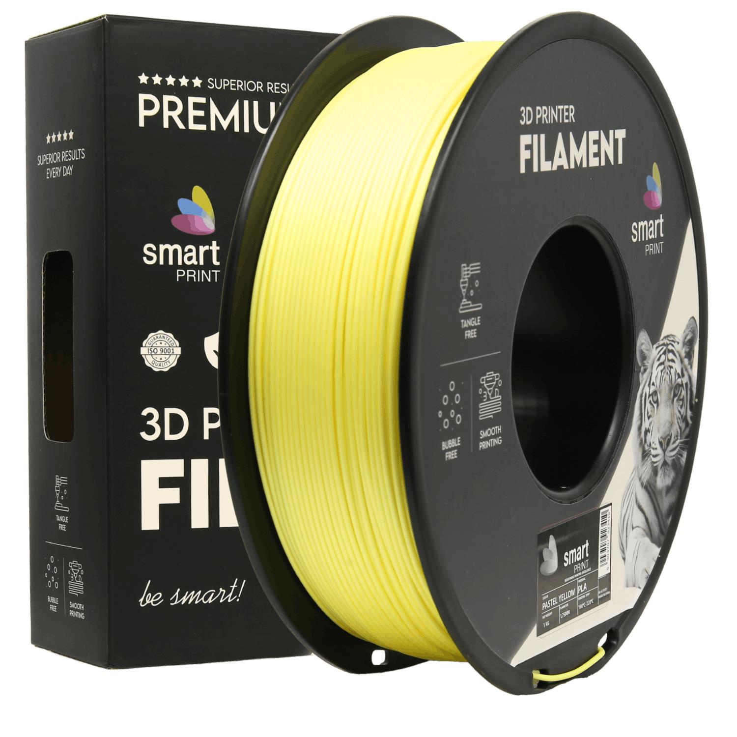 Bobina de filamento PLA amarillo pastel, Smart Print, 1,75 mm