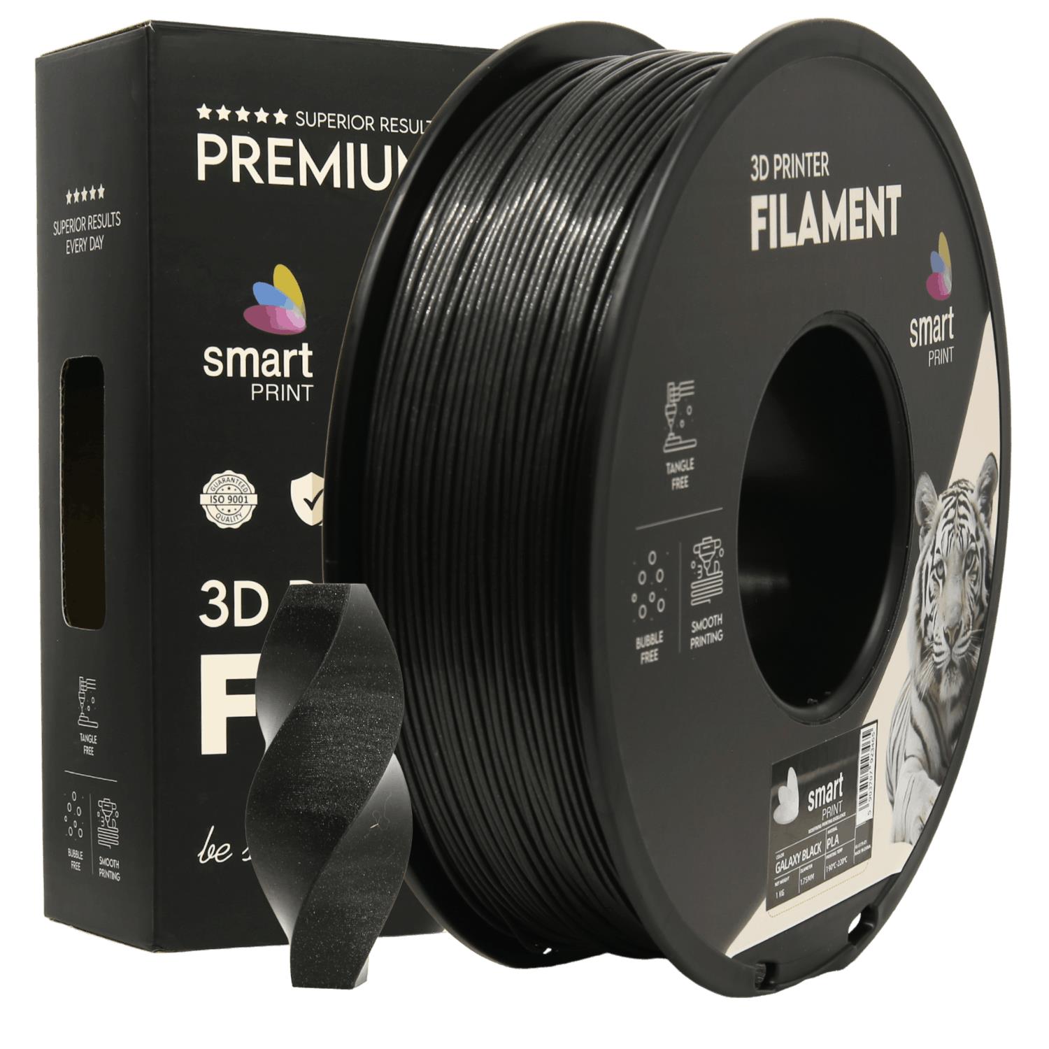 Bobina de filamento PLA Galaxy negro, Smart Print, 1,75 mm
