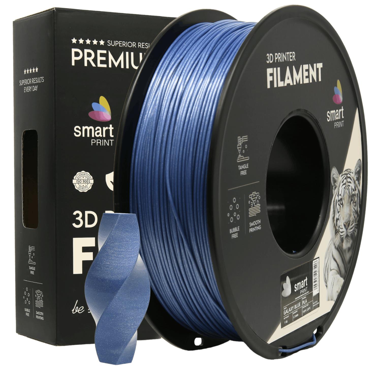 Bobina de filamento PLA Galaxy azul, Smart Print, 1,75 mm