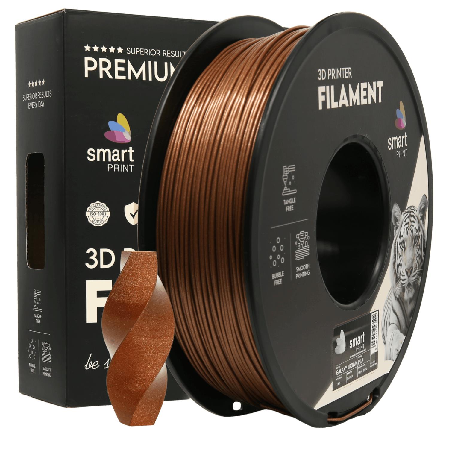 Bobina de filamento PLA Galaxy marrón, Smart Print, 1,75 mm