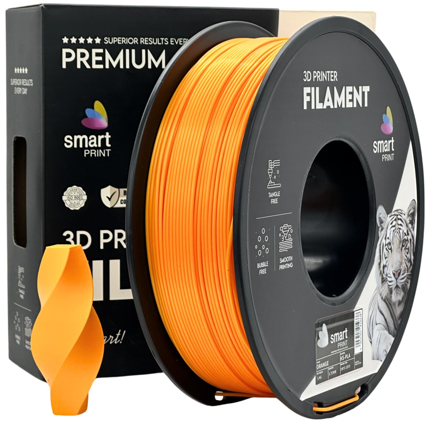 Bobina de filamento HS-PLA naranja, Smart Print, 1,75 mm
