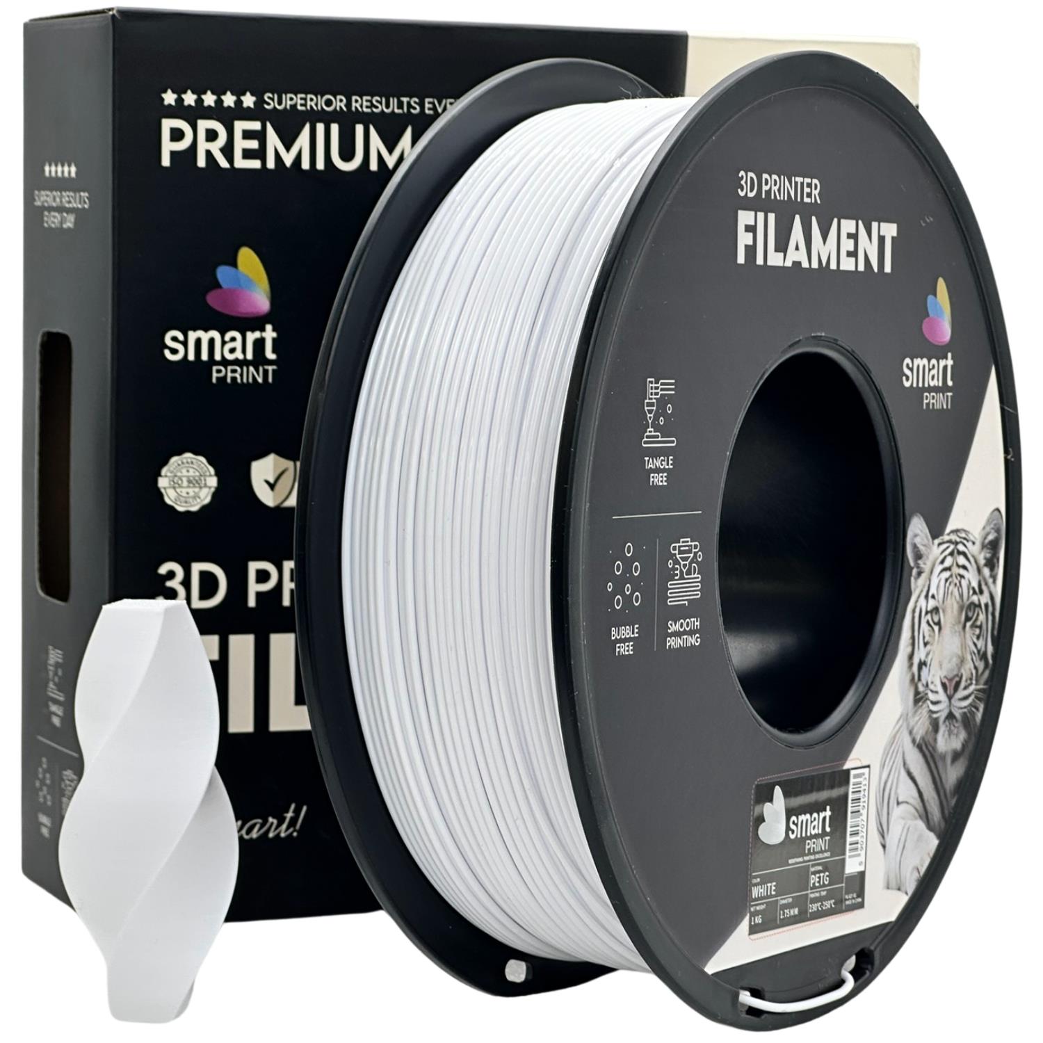 Bobina de filamento PETG blanco, Smart Print, 1,75 mm