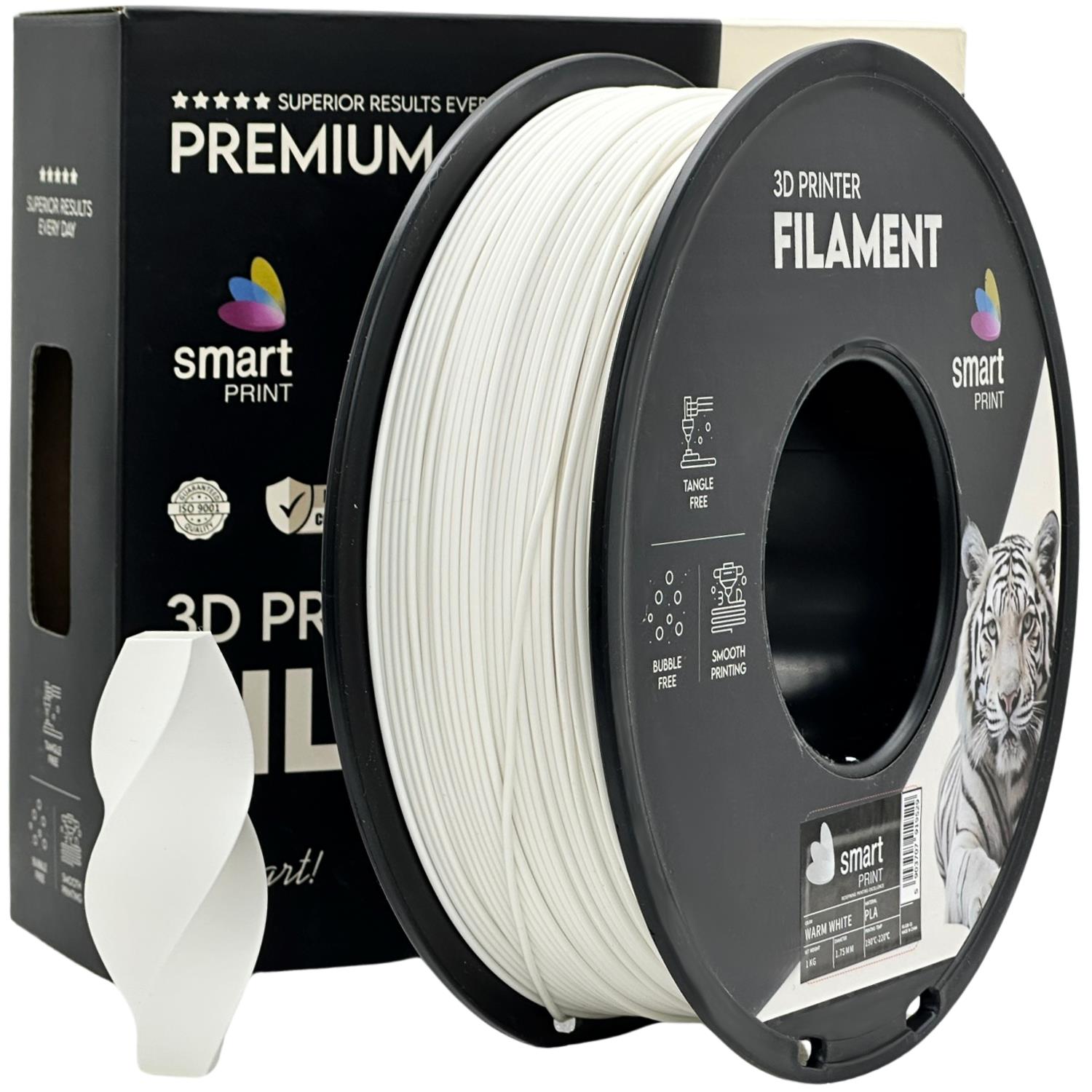 Bobina de filamento PLA blanco cálido, Smart Print, 1,75 mm