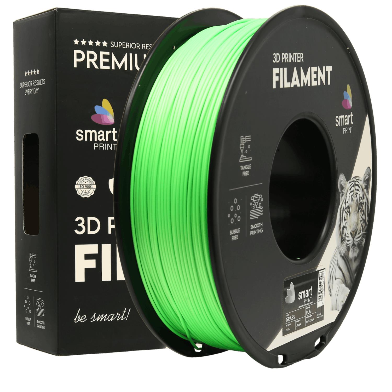 Spool of PLA grass green filament, Smart Print, 1.75 mm