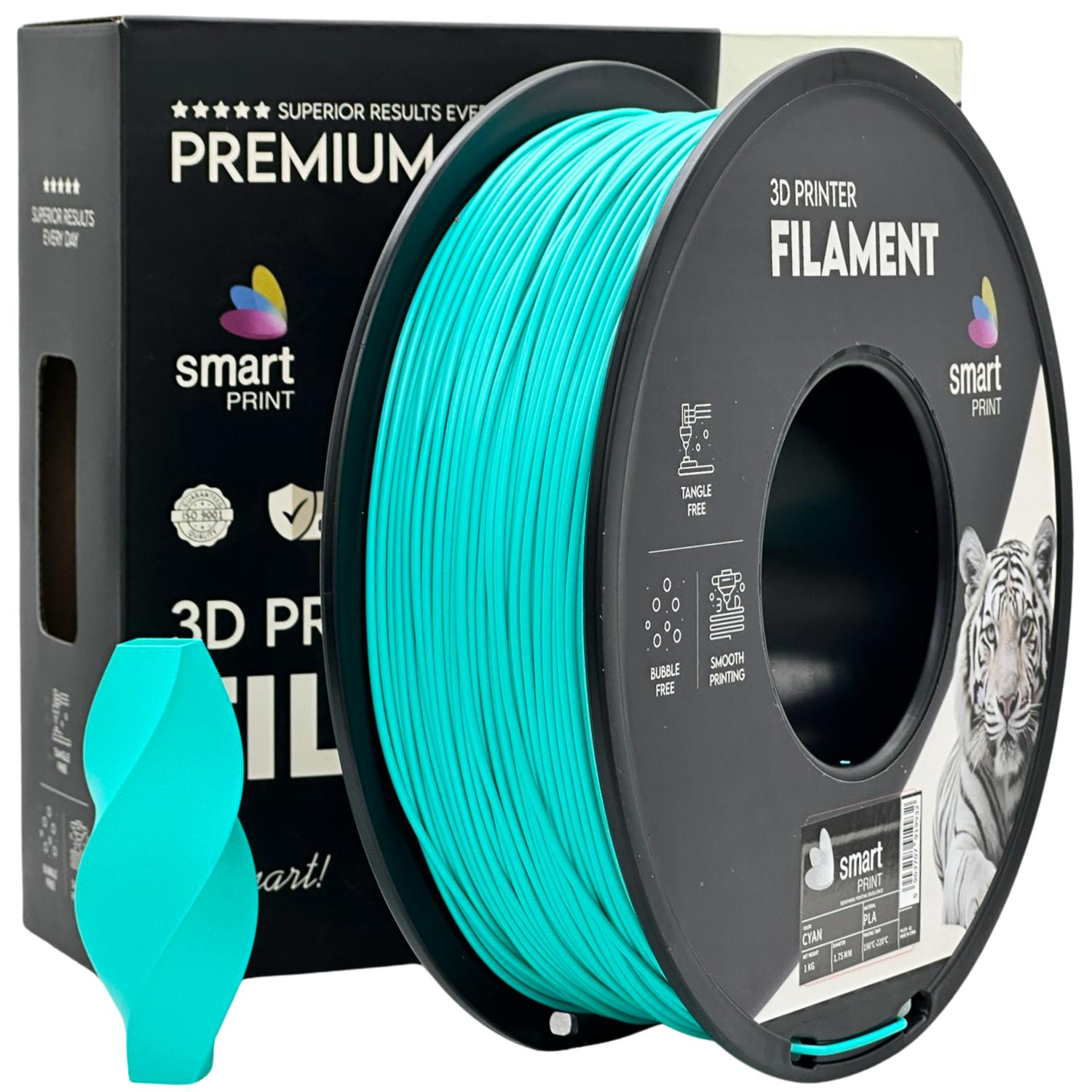 Spool of PLA azure filament, Smart Print, 1.75 mm