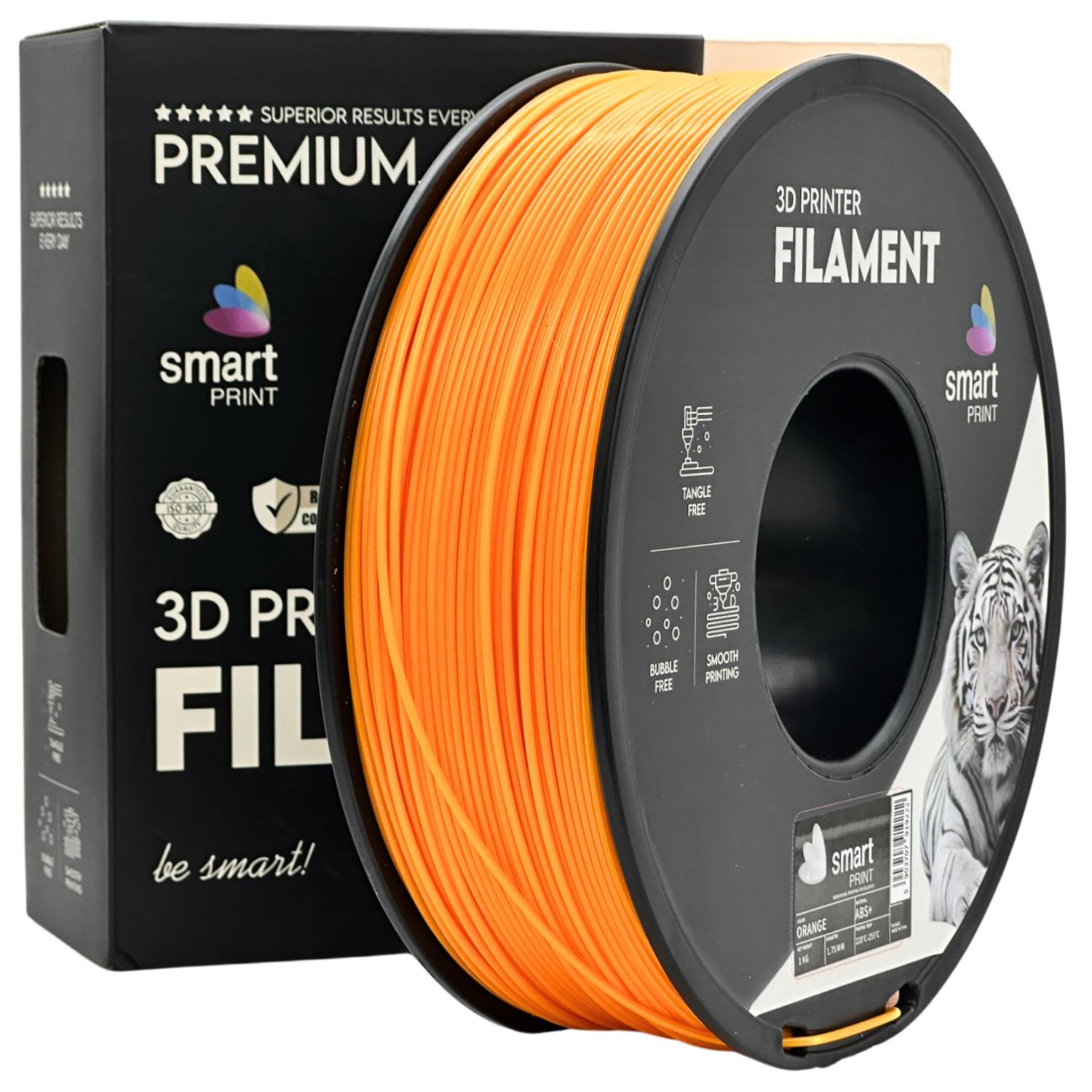 Bobina de filamento ABS+ naranja, Smart Print, 1,75 mm