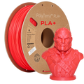 Bobina de filamento PLA+ rojo satinado, Polymaker, 1,75 mm